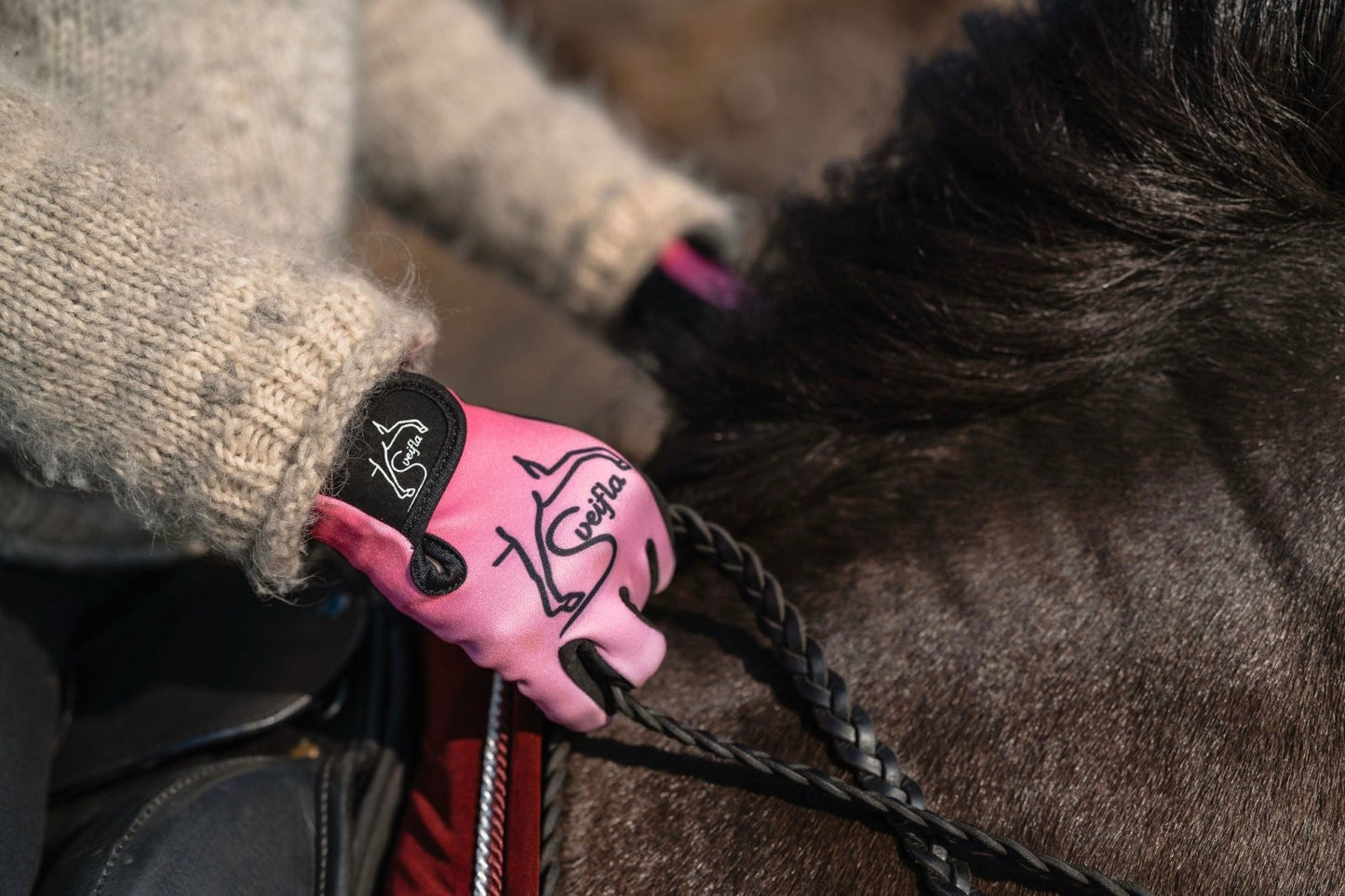 Fléttaður Leðurtaumur Brúnn - Sveifla